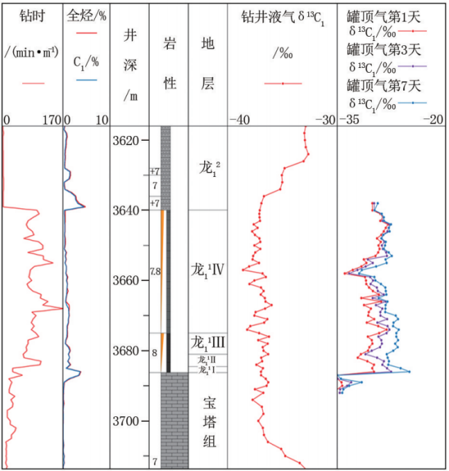 碳同位素录井剖面
